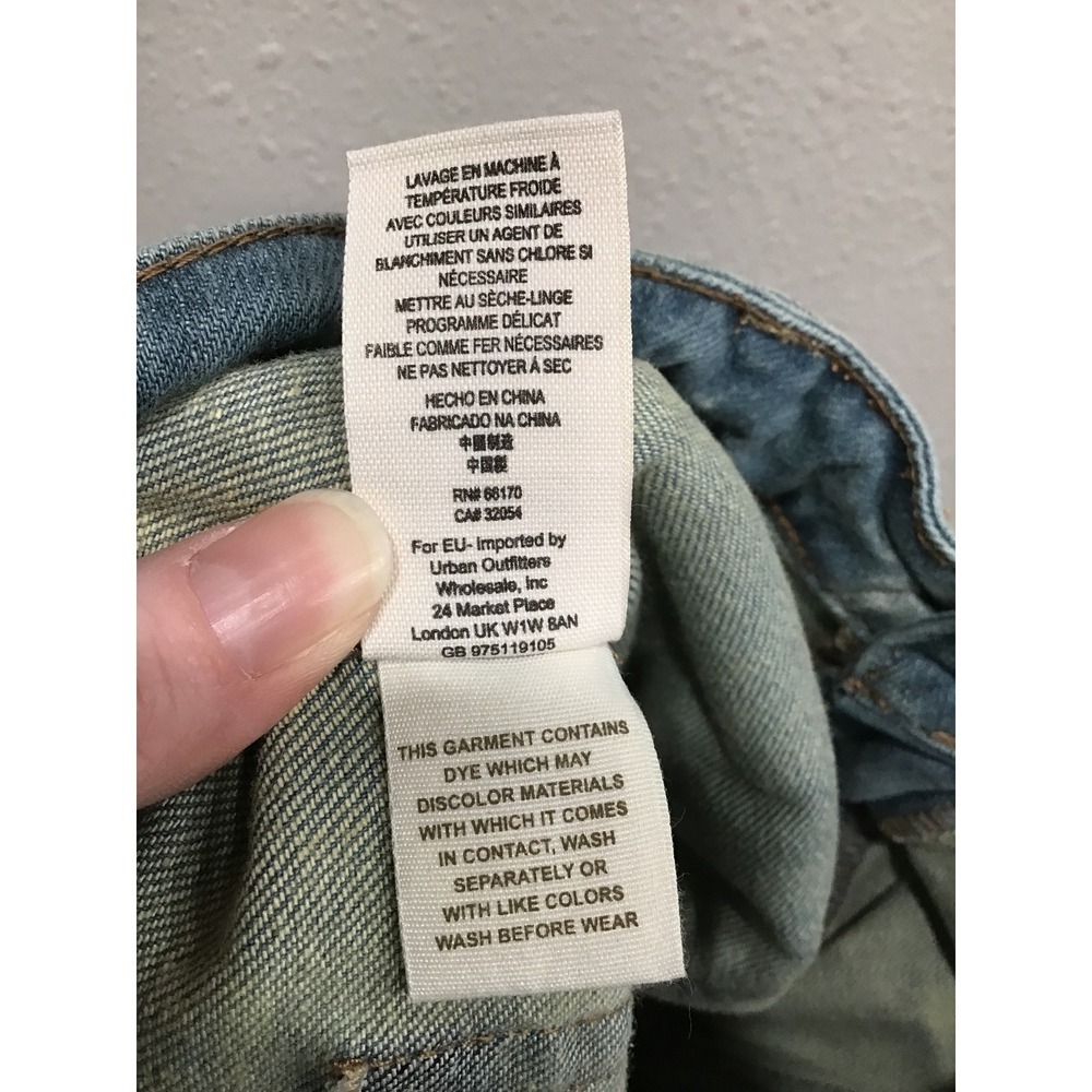 Free People Distressed Acid Wash Carpenter Jeans Women's 28 Cropped Utility Y2K - Picture 5 of 5